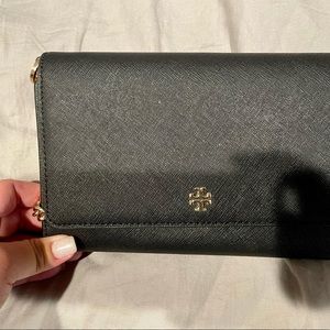 Tory Burch Emerson Chain Wallet Leather Cross Body Bag
